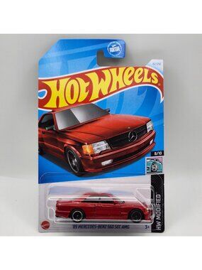 Hot Wheels 89 Mercedes Benz 560 SEC AMG Red HW Modified 8/10 82/250
